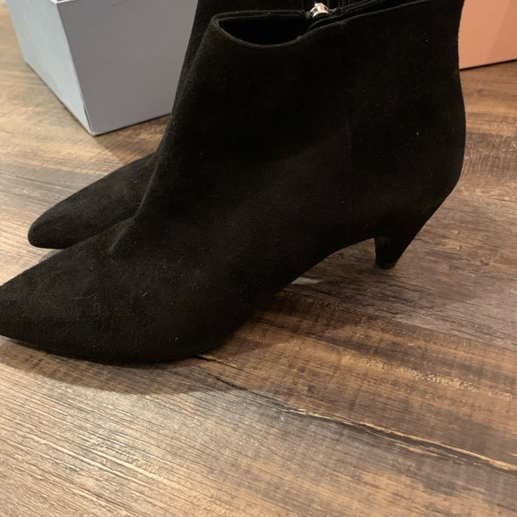 BN PRADA Black Suede Ankle Booties 6.5 - Picture 1 of 8